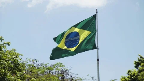 Bandeira do Brasil Brazilian Flag Stock Footage