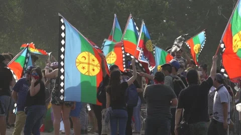 BANDERAS MAPUCHES 2 Stock Footage 149592221