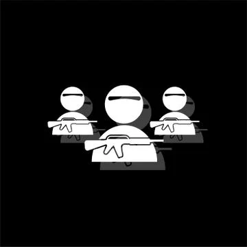 Bandit group icon flat Stock Illustration