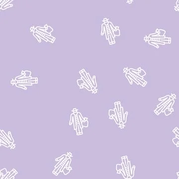 Bandit man line seamless pattern Ilustración de archivo