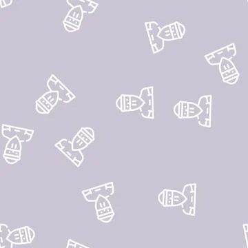 Bandit man line vector seamless pattern Illustrazione stock