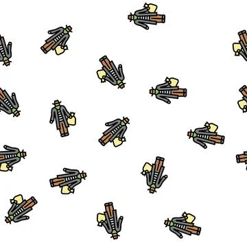 Bandit man vector seamless pattern Illustrazione stock