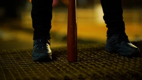 Bandit In Park At Night. Thug. Stock Footage 98932124