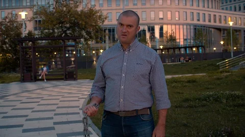 Bandit threatening with a chain Video stock 114431732