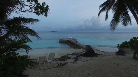 Bandos Island Ocean View Stock Footage 91424853