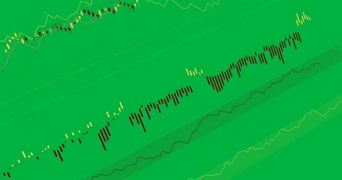 Bands entering frame starting data chart on transparent bg plotting bars and Stock Footage 327337756