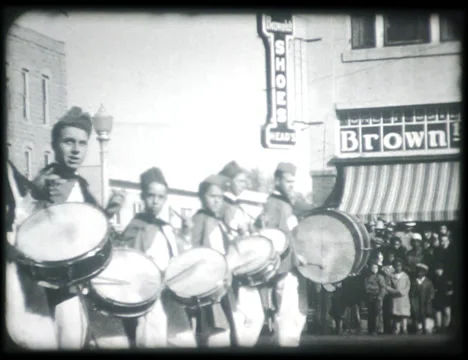 Bands Marching in a Parade (1930s) Stock Footage 32704238