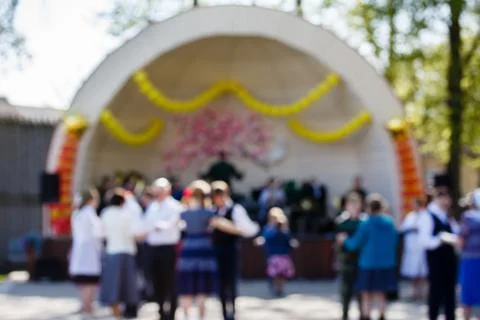 Bandshell. Dancing theme creative abstract blur background with bokeh effec.. Stock Photos
