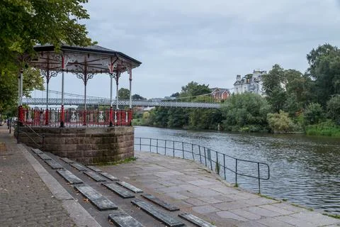 Bandstand on the side of River Dee Stock Photos