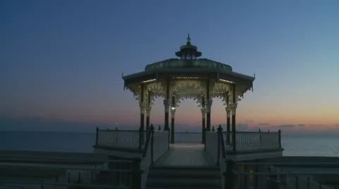 Bandstand at sunset glidecam Stock Footage 10770734