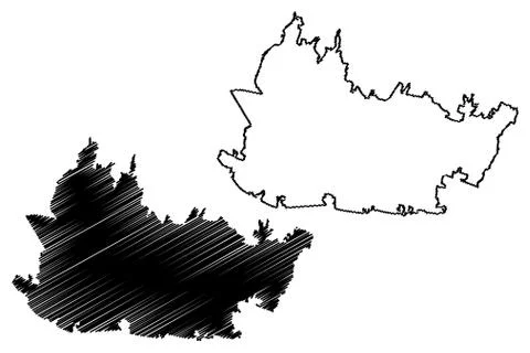 Bandung City (Republic of Indonesia, Java island) map vector illustration, sc Stock-Illustration