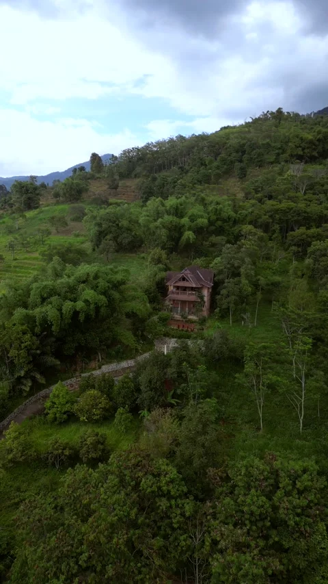 Bandung Java Indonesia mountain Drone Stock Footage 310599303