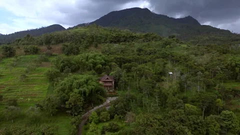 Bandung Java Indonesia mountain Drone Stock Footage 310599405