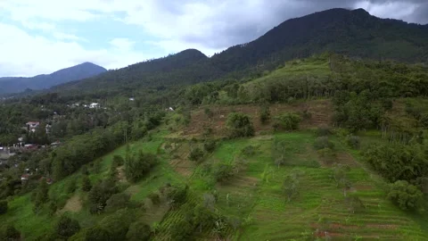Bandung Java Indonesia mountain Drone Stock Footage 310599418