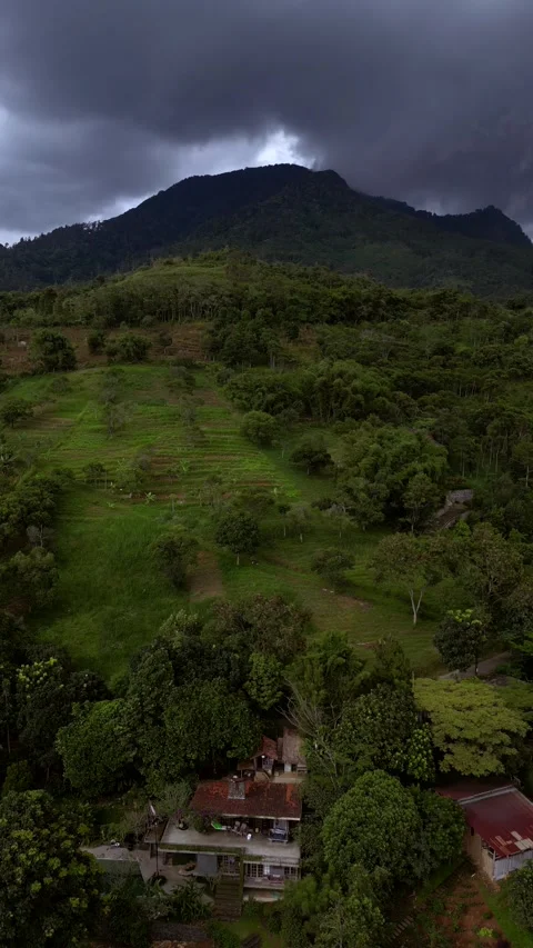 Bandung Java Indonesia mountain Drone Stock Footage 310599478