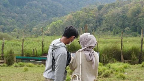 Bandung, West Java, Indonesia, May 7, 2022, Tourists enjoy the atmosphere o.. Stock Photos
