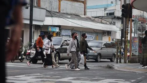 Bandung, West Java. May 26, 2023, the atmosphere of the Asia-Africa Bandung.. Stock Photos