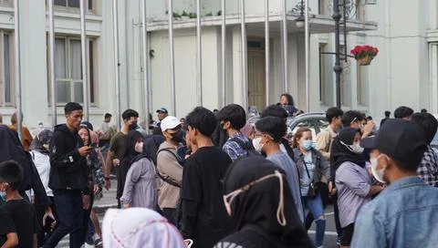 Bandung, West Java. May 26, 2023, the atmosphere of the Asia-Africa Bandung.. Stock Photos