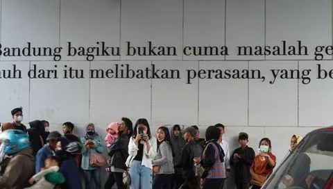 Bandung, West Java. May 26, 2023, the atmosphere of the Asia-Africa Bandung.. Stock Photos