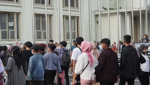 Bandung, West Java. May 26, 2023, the atmosphere of the Asia-Africa Bandung.. Stock Photos