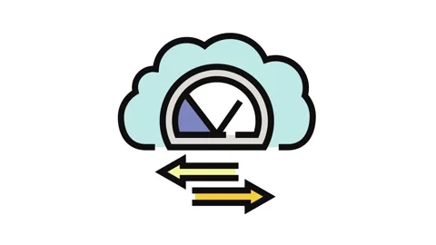 Bandwidth cloud computing color icon animation 動画素材 326108365