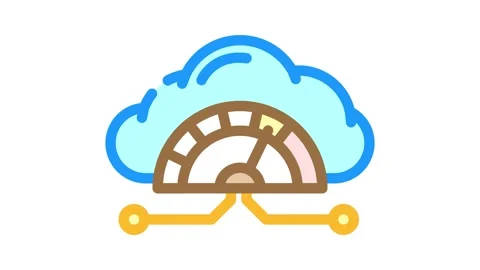 Bandwidth cloud computing color icon animation Stock Footage 327260009
