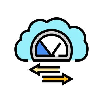 Bandwidth cloud computing color icon vector illustration Stockillustratie