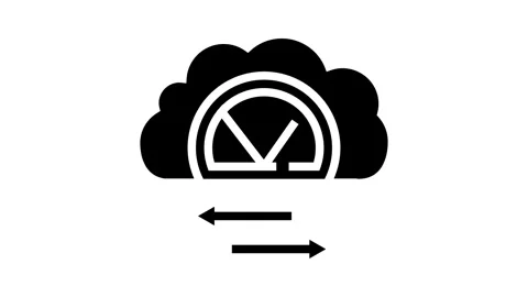 Bandwidth cloud computing glyph icon animation Stock Footage 326145719