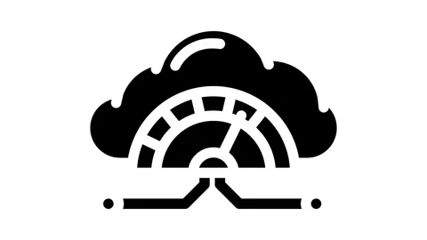 Bandwidth cloud computing glyph icon animation Stock Footage 326735936