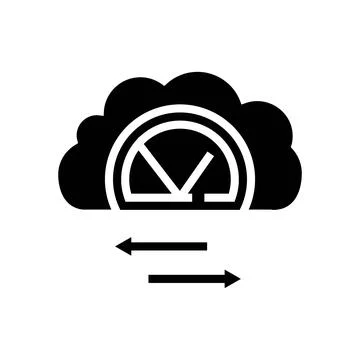 Bandwidth cloud computing glyph icon vector illustration Stock Illustration