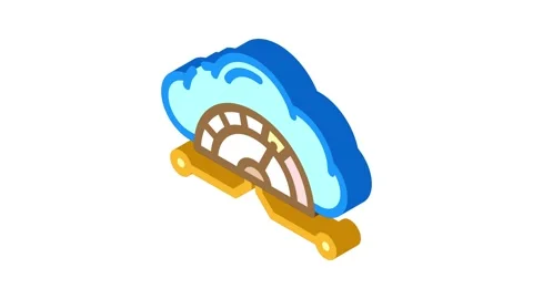 Bandwidth cloud computing isometric icon animation Video stock 327280942