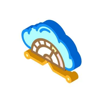 Bandwidth cloud computing isometric icon vector illustration Illustrazione stock