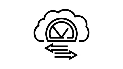 Bandwidth cloud computing line icon animation Stock Footage 326125865