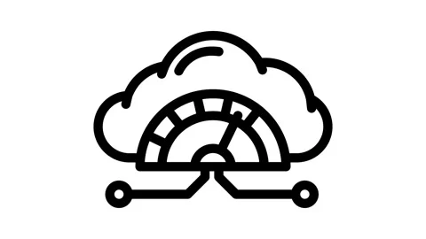 Bandwidth cloud computing line icon animation Stock Footage 326751995