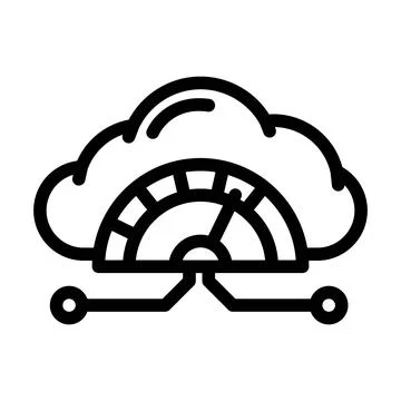 Bandwidth cloud computing line icon vector illustration Stock Illustration