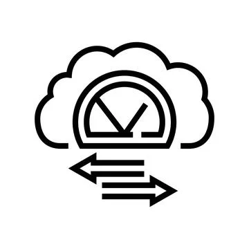 Bandwidth cloud computing line icon vector illustration Stock Illustration
