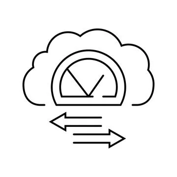Bandwidth cloud computing line icon vector illustration Stock Illustration