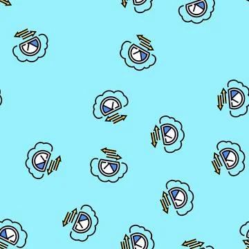 Bandwidth cloud computing vector seamless pattern Illustrazione stock