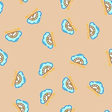 Bandwidth cloud computing vector seamless pattern Stock Illustration