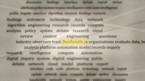 Bandwidth Highlighted Text - Technology Research Document 動画素材 346332177