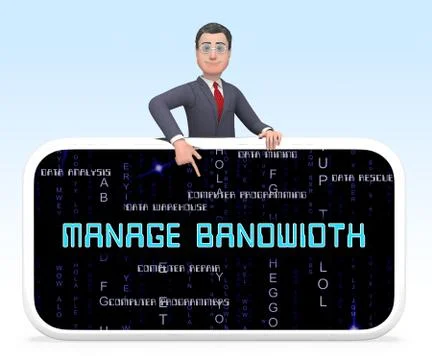 Bandwidth Management Or Communication Performance 3d Rendering Stock Illustration