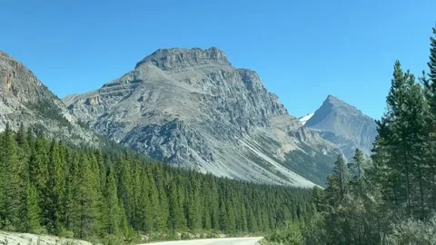 Banff Canada 2024 September 05 Driving on Icefields Parkway to Columbia Icefield 動画素材 343132195