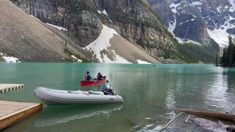 Banff, Canada - June 16, 2026: Beautiful Lake Moraine, Banff National park, Brit Stock Footage 346380525