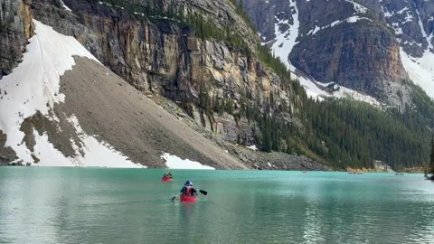 Banff, Canada - June 16, 2026: Beautiful Lake Moraine, Banff National park, Brit Stock Footage 346380526