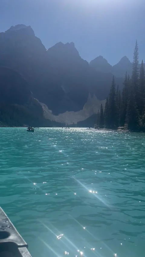 Banff Canada September 01 2024 Canoeing on Moraine Lake in Banff National Park 動画素材 343203030