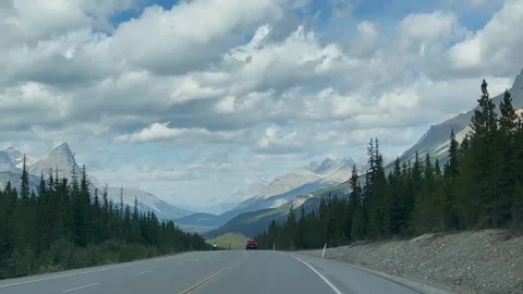 Banff Canada September 03 2024 Driving on Icefields Parkway to Columbia Icefield 스톡 동영상 343195236