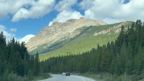 Banff Canada September 03 2024 Driving on Icefields Parkway to Columbia Icefield 動画素材 343320259