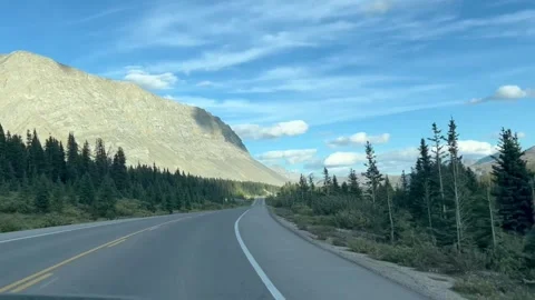 Banff Canada September 03 2024 Driving on Icefields Parkway to Banff park 스톡 동영상 343326700