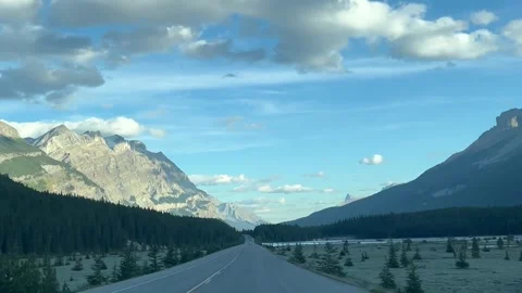 Banff Canada September 03 2024 Driving on Icefields Parkway to Banff park 스톡 동영상 343328286