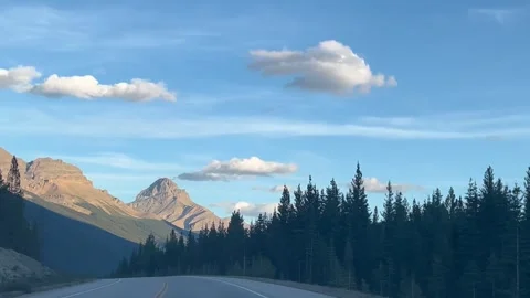 Banff Canada September 03 2024 Driving on Icefields Parkway towards Banff park 스톡 동영상 343694532